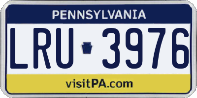 PA license plate LRU3976