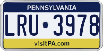PA license plate LRU3978
