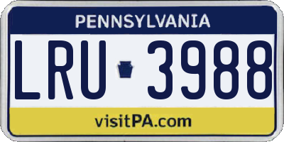 PA license plate LRU3988