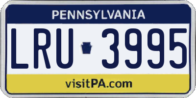 PA license plate LRU3995