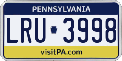 PA license plate LRU3998