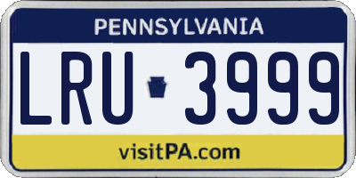 PA license plate LRU3999