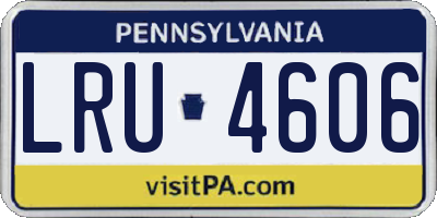 PA license plate LRU4606