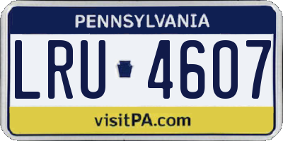 PA license plate LRU4607