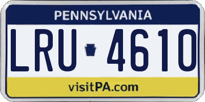 PA license plate LRU4610