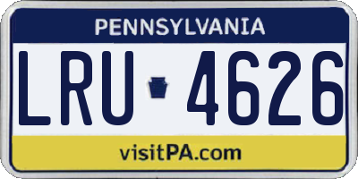 PA license plate LRU4626