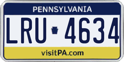 PA license plate LRU4634