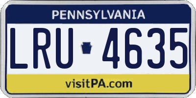 PA license plate LRU4635