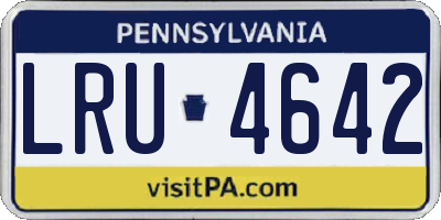 PA license plate LRU4642