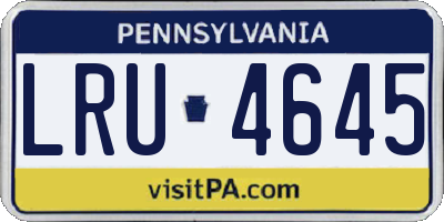 PA license plate LRU4645