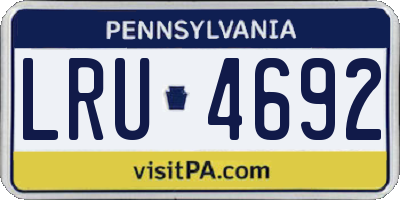 PA license plate LRU4692
