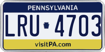 PA license plate LRU4703