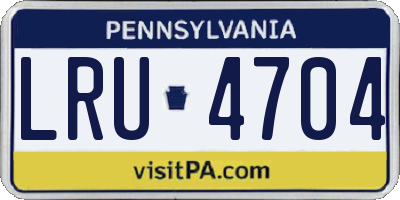 PA license plate LRU4704
