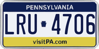 PA license plate LRU4706