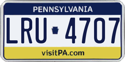 PA license plate LRU4707