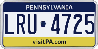 PA license plate LRU4725