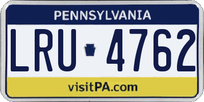PA license plate LRU4762