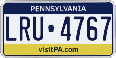 PA license plate LRU4767