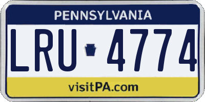 PA license plate LRU4774