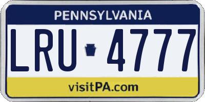 PA license plate LRU4777