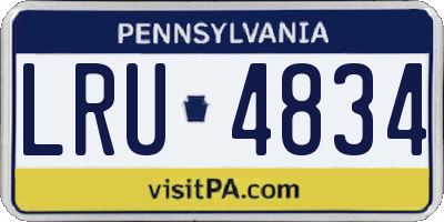 PA license plate LRU4834