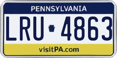 PA license plate LRU4863