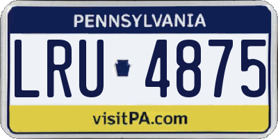 PA license plate LRU4875