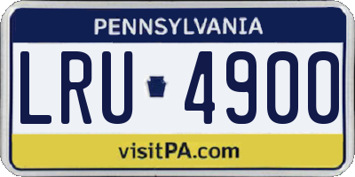 PA license plate LRU4900