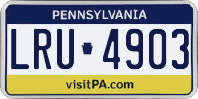 PA license plate LRU4903