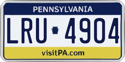 PA license plate LRU4904