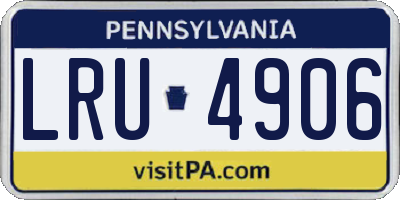 PA license plate LRU4906