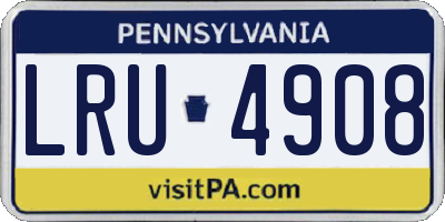 PA license plate LRU4908