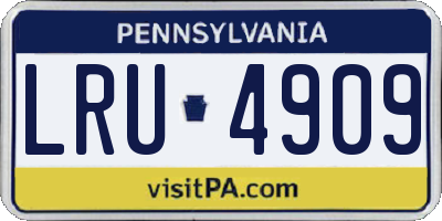 PA license plate LRU4909