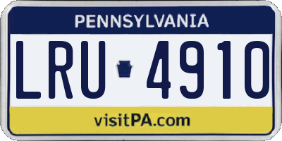 PA license plate LRU4910