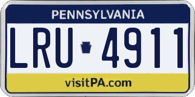 PA license plate LRU4911