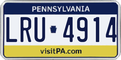 PA license plate LRU4914