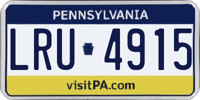 PA license plate LRU4915
