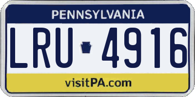 PA license plate LRU4916