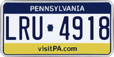 PA license plate LRU4918