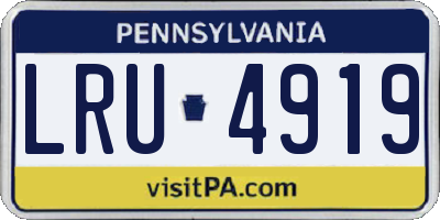 PA license plate LRU4919