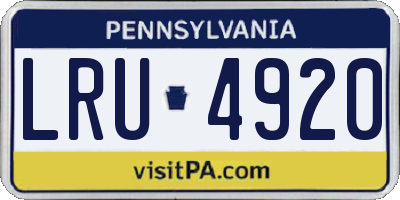 PA license plate LRU4920