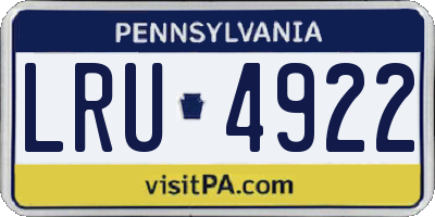 PA license plate LRU4922