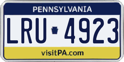 PA license plate LRU4923