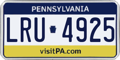 PA license plate LRU4925