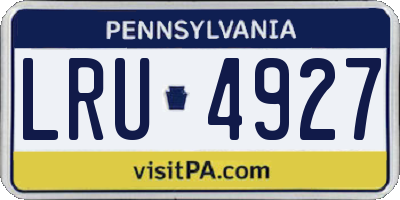 PA license plate LRU4927