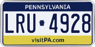 PA license plate LRU4928