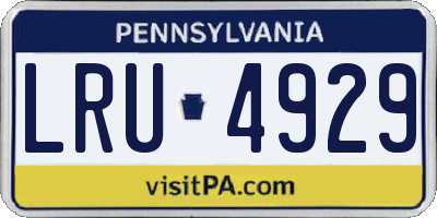 PA license plate LRU4929