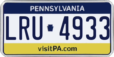 PA license plate LRU4933