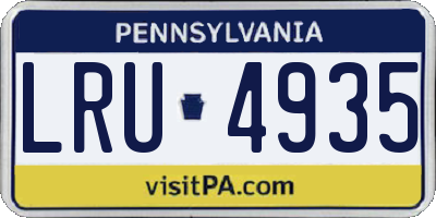 PA license plate LRU4935