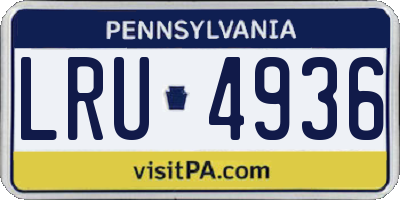 PA license plate LRU4936